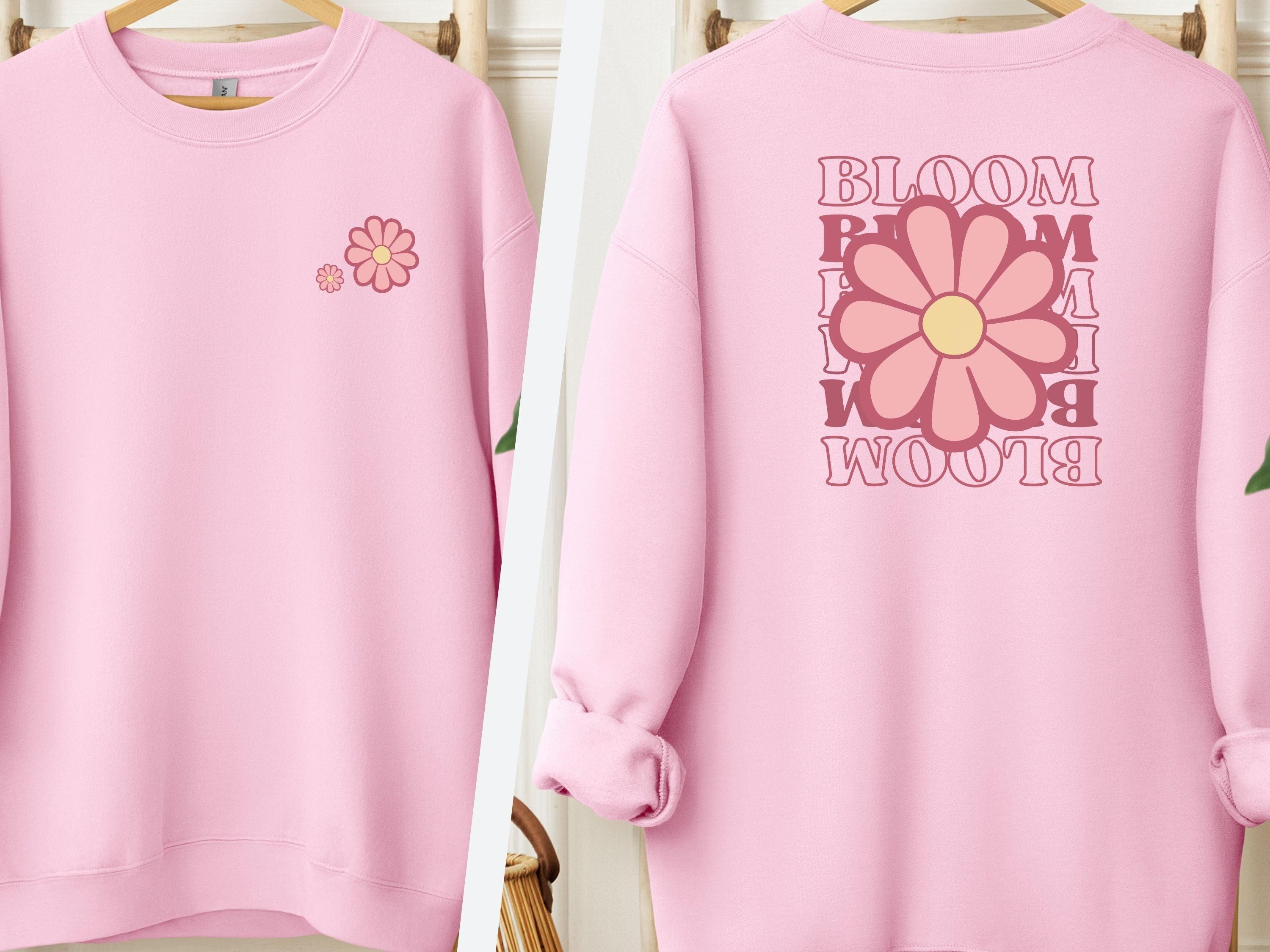 Bloom Daisy Sweatshirt-Light Pink-Neurodiversity, ADHD & Autism Awareness & Acceptance Sweatshirt by Daily Bloom