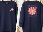 Bloom Daisy Sweatshirt-Navy-Neurodiversity, ADHD & Autism Awareness & Acceptance Sweatshirt by Daily Bloom