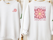 Bloom Daisy Sweatshirt-White-Neurodiversity, ADHD & Autism Awareness & Acceptance Sweatshirt by Daily Bloom