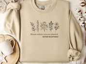 Bloom Where You Are Planted - Autism Acceptance Wildflowers Sweatshirt-Sand-Neurodiversity, ADHD & Autism Awareness & Acceptance Sweatshirt by Daily Bloom
