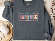 Bright Blooms for Autism Awareness Sweatshirt-Dark Heather-Neurodiversity, ADHD & Autism Awareness & Acceptance Sweatshirt by Daily Bloom