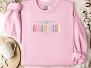 Bright Blooms for Autism Awareness Sweatshirt-Light Pink-Neurodiversity, ADHD & Autism Awareness & Acceptance Sweatshirt by Daily Bloom