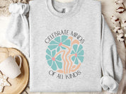 Celebrate Minds of All Kinds Sweatshirt-Ash-Neurodiversity, ADHD & Autism Awareness & Acceptance Sweatshirt by Daily Bloom