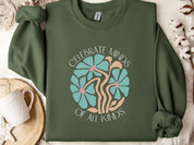Celebrate Minds of All Kinds Sweatshirt-Military Green-Neurodiversity, ADHD & Autism Awareness & Acceptance Sweatshirt by Daily Bloom