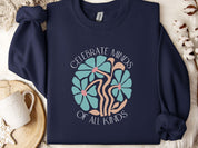 Celebrate Minds of All Kinds Sweatshirt-Navy-Neurodiversity, ADHD & Autism Awareness & Acceptance Sweatshirt by Daily Bloom