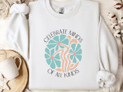 Celebrate Minds of All Kinds Sweatshirt-White-Neurodiversity, ADHD & Autism Awareness & Acceptance Sweatshirt by Daily Bloom