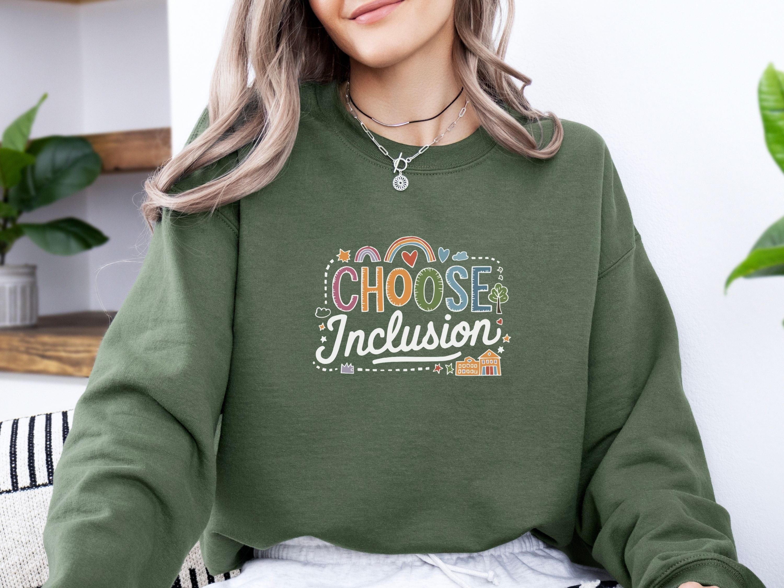 Choose Inclusion Sweatshirt-Neurodiversity, ADHD & Autism Awareness & Acceptance Sweatshirt by Daily Bloom