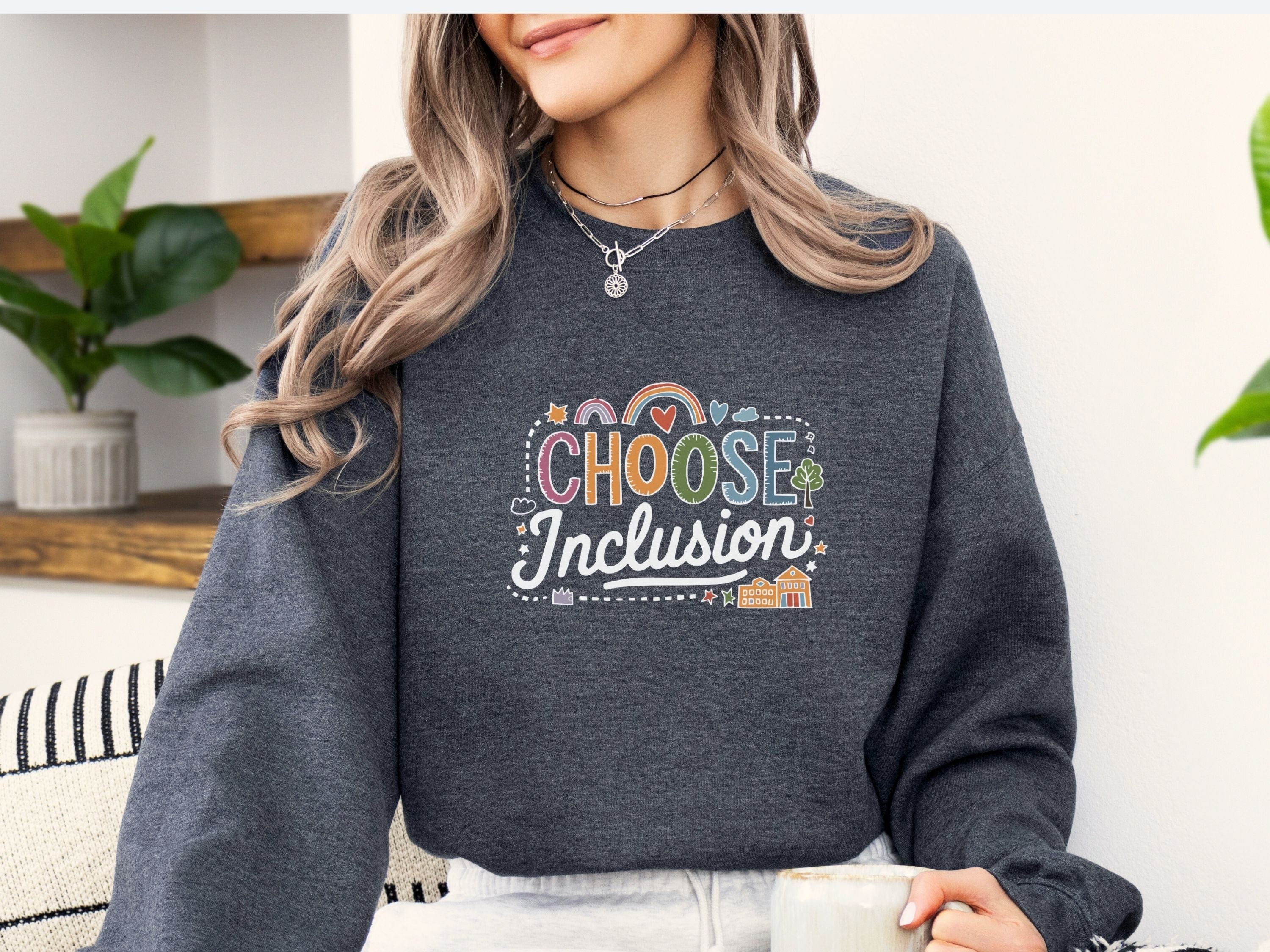 Choose Inclusion Sweatshirt-Neurodiversity, ADHD & Autism Awareness & Acceptance Sweatshirt by Daily Bloom