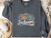 Choose Inclusion Sweatshirt-Dark Heather-Neurodiversity, ADHD & Autism Awareness & Acceptance Sweatshirt by Daily Bloom