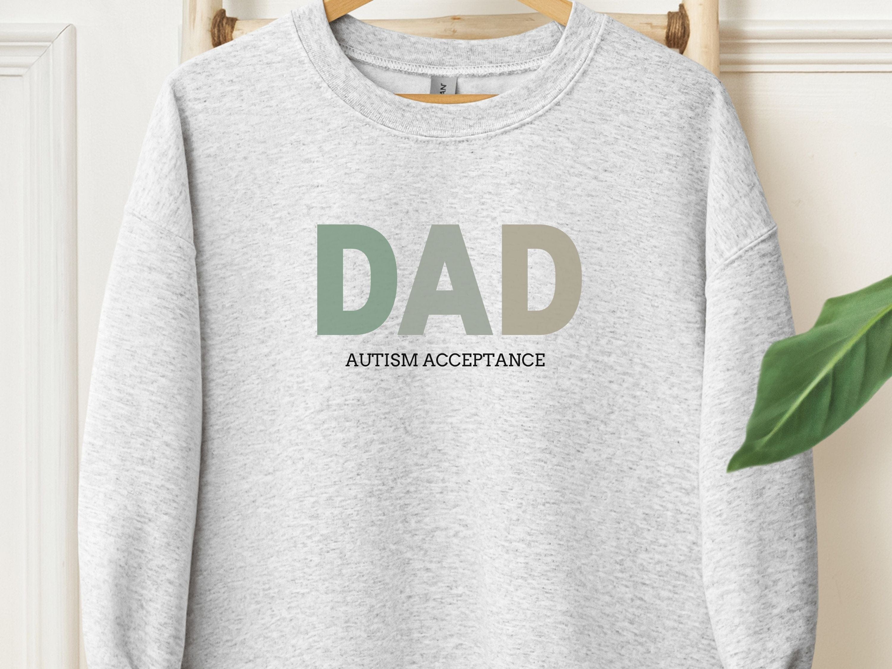 Dad Gradient Sweatshirt-Ash-Neurodiversity, ADHD & Autism Awareness & Acceptance Sweatshirt by Daily Bloom