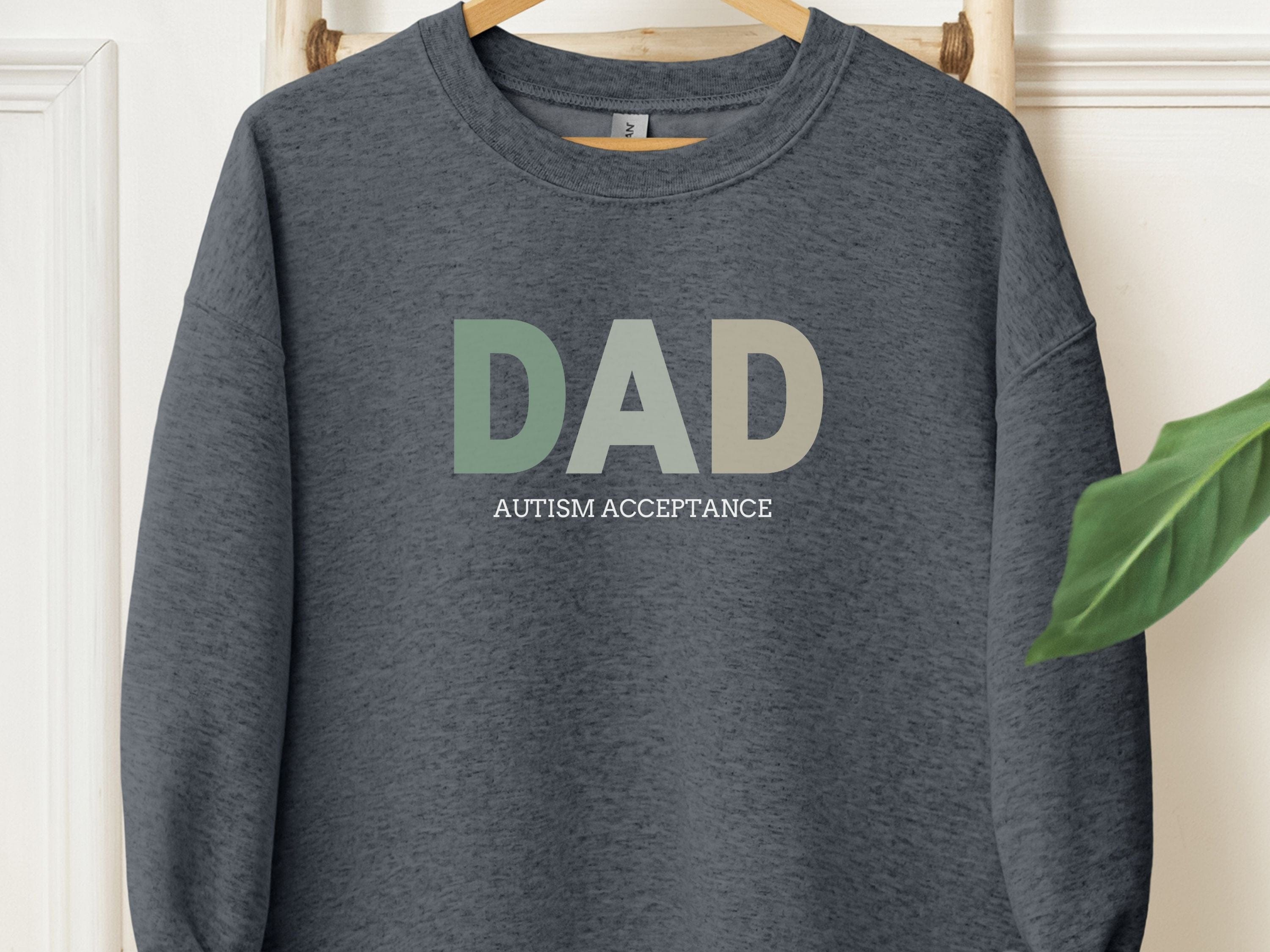 Dad Gradient Sweatshirt-Dark Heather-Neurodiversity, ADHD & Autism Awareness & Acceptance Sweatshirt by Daily Bloom