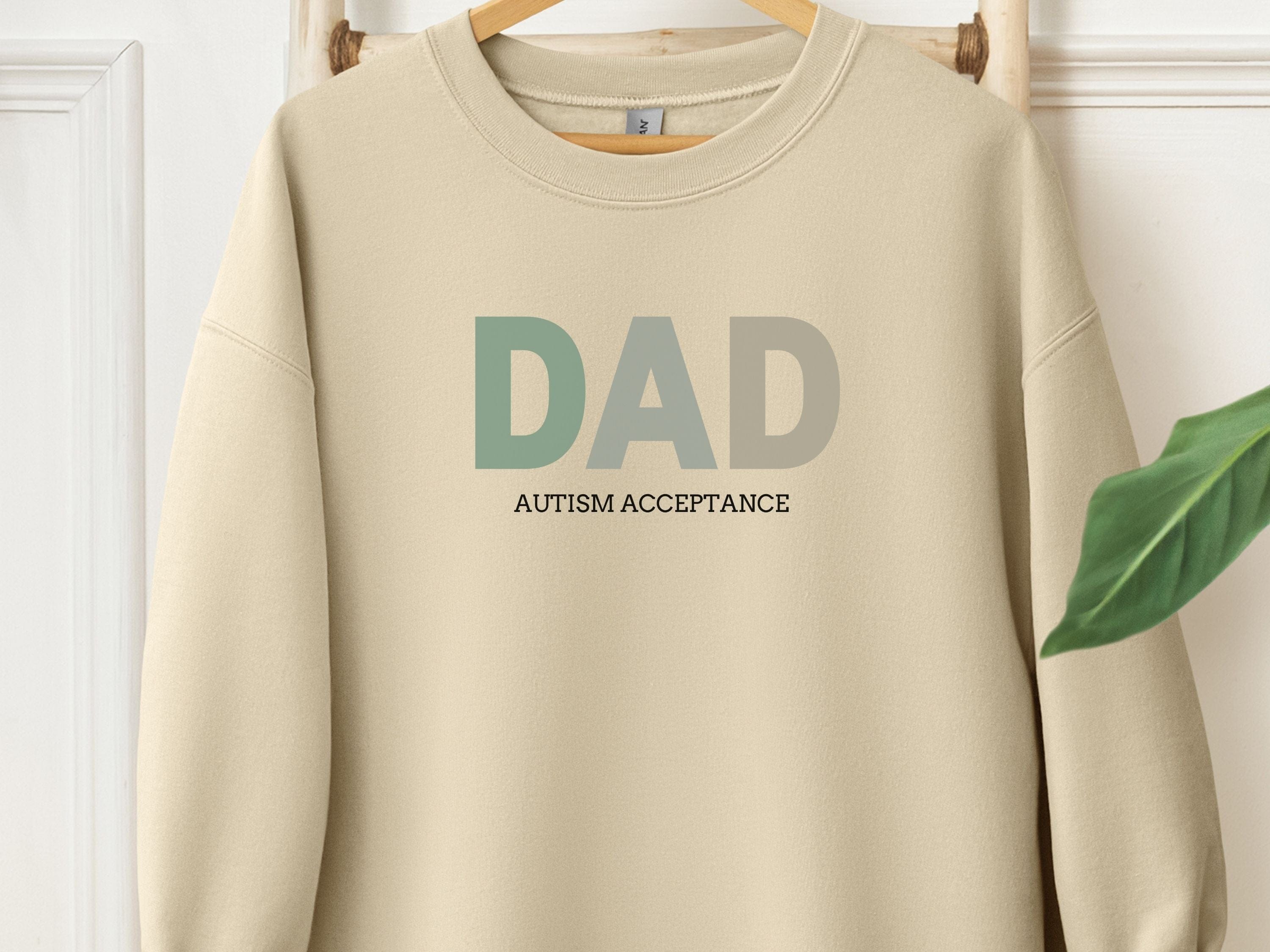 Dad Gradient Sweatshirt-Sand-Neurodiversity, ADHD & Autism Awareness & Acceptance Sweatshirt by Daily Bloom