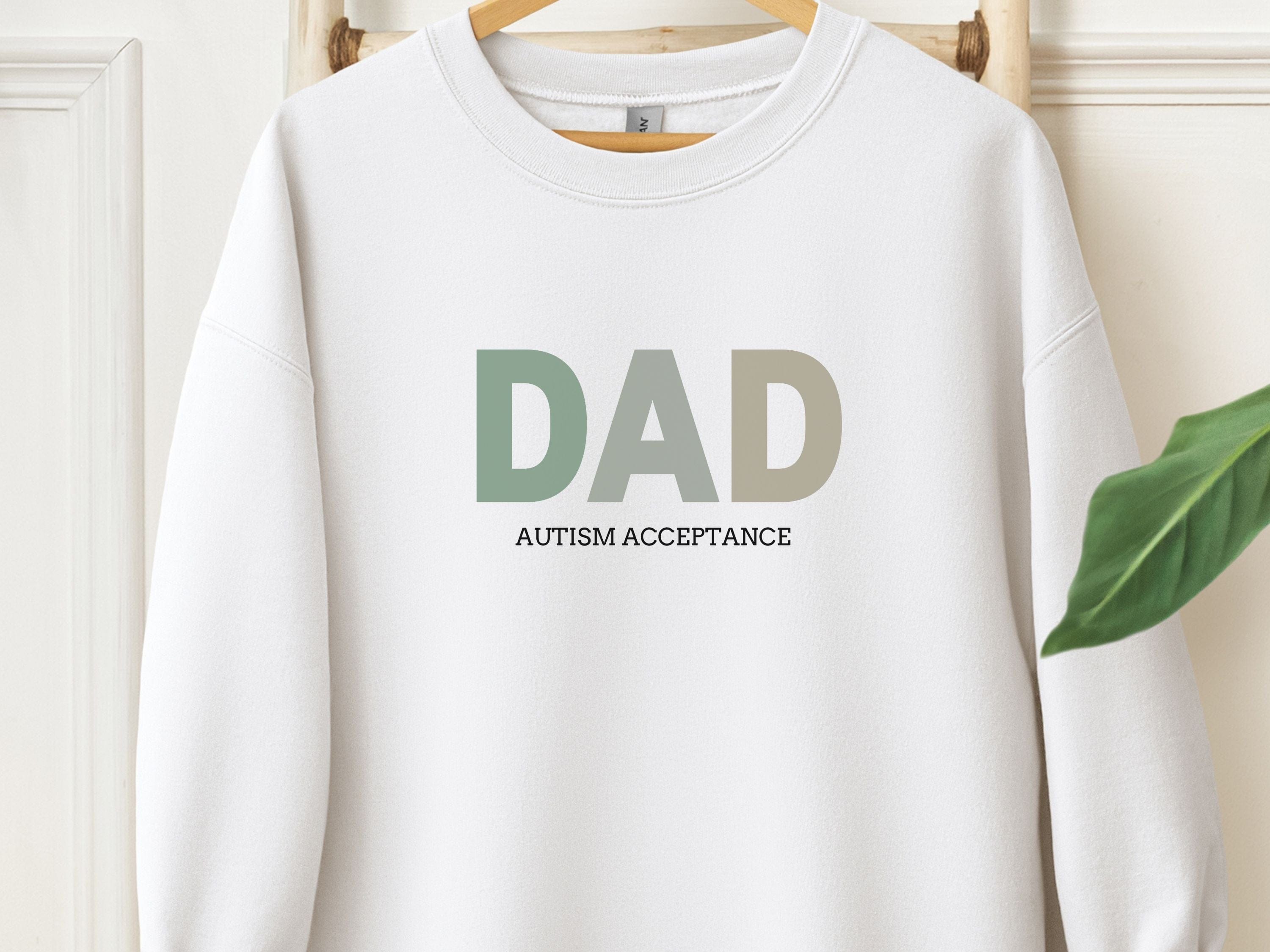 Dad Gradient Sweatshirt-White-Neurodiversity, ADHD & Autism Awareness & Acceptance Sweatshirt by Daily Bloom