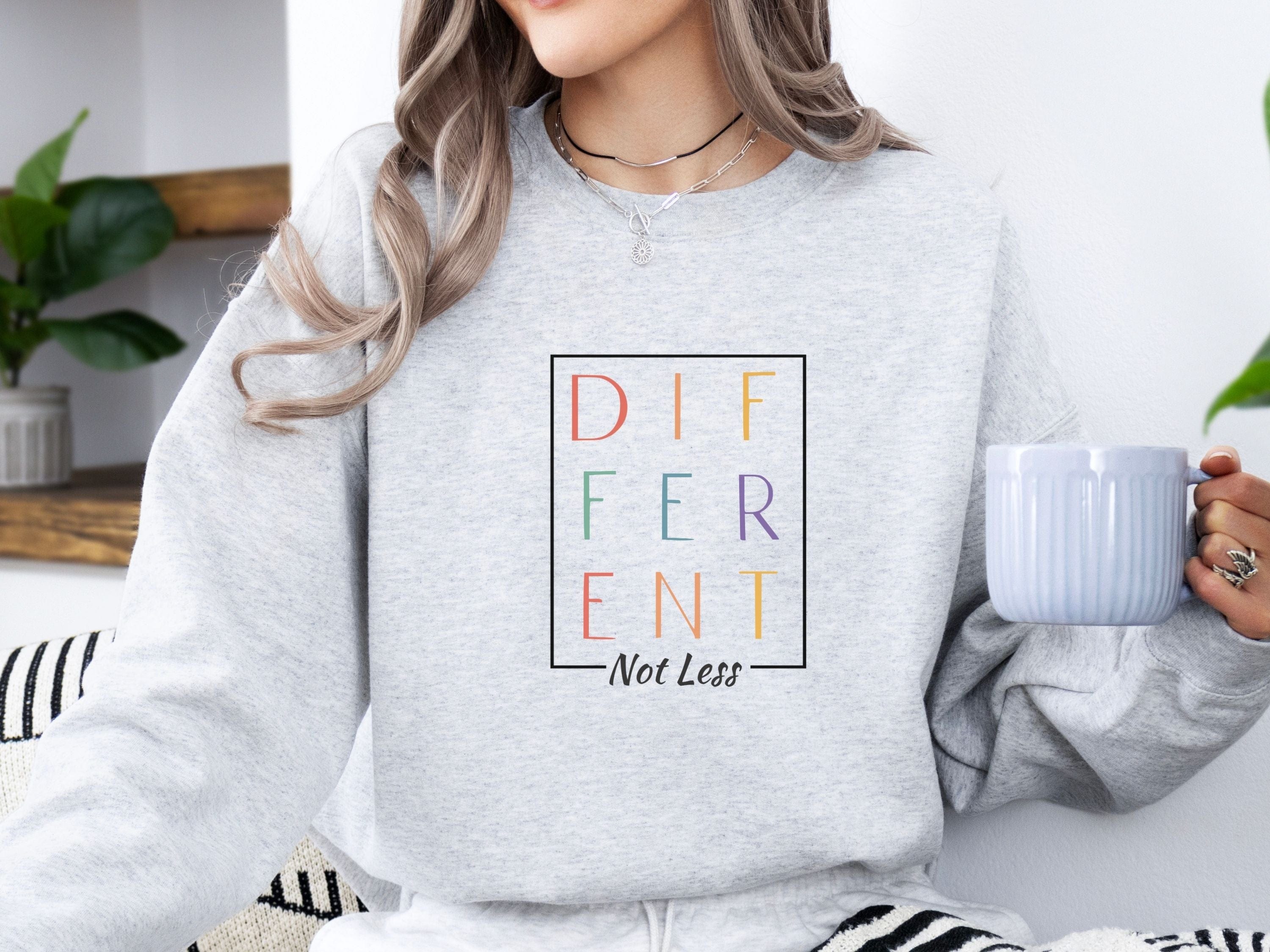 Different Not Less Sweatshirt-Neurodiversity, ADHD & Autism Awareness & Acceptance Sweatshirt by Daily Bloom
