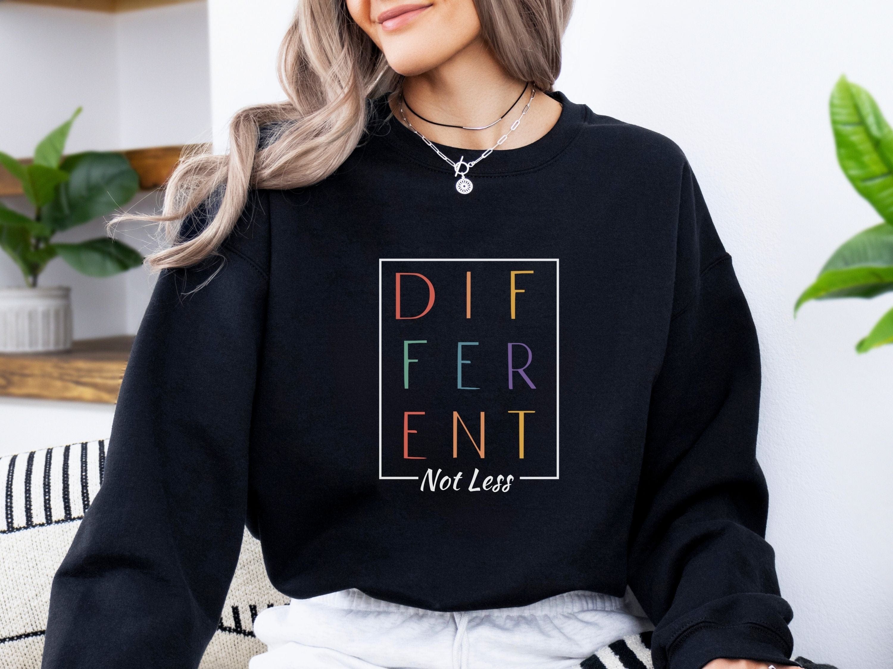 Different Not Less Sweatshirt-Neurodiversity, ADHD & Autism Awareness & Acceptance Sweatshirt by Daily Bloom