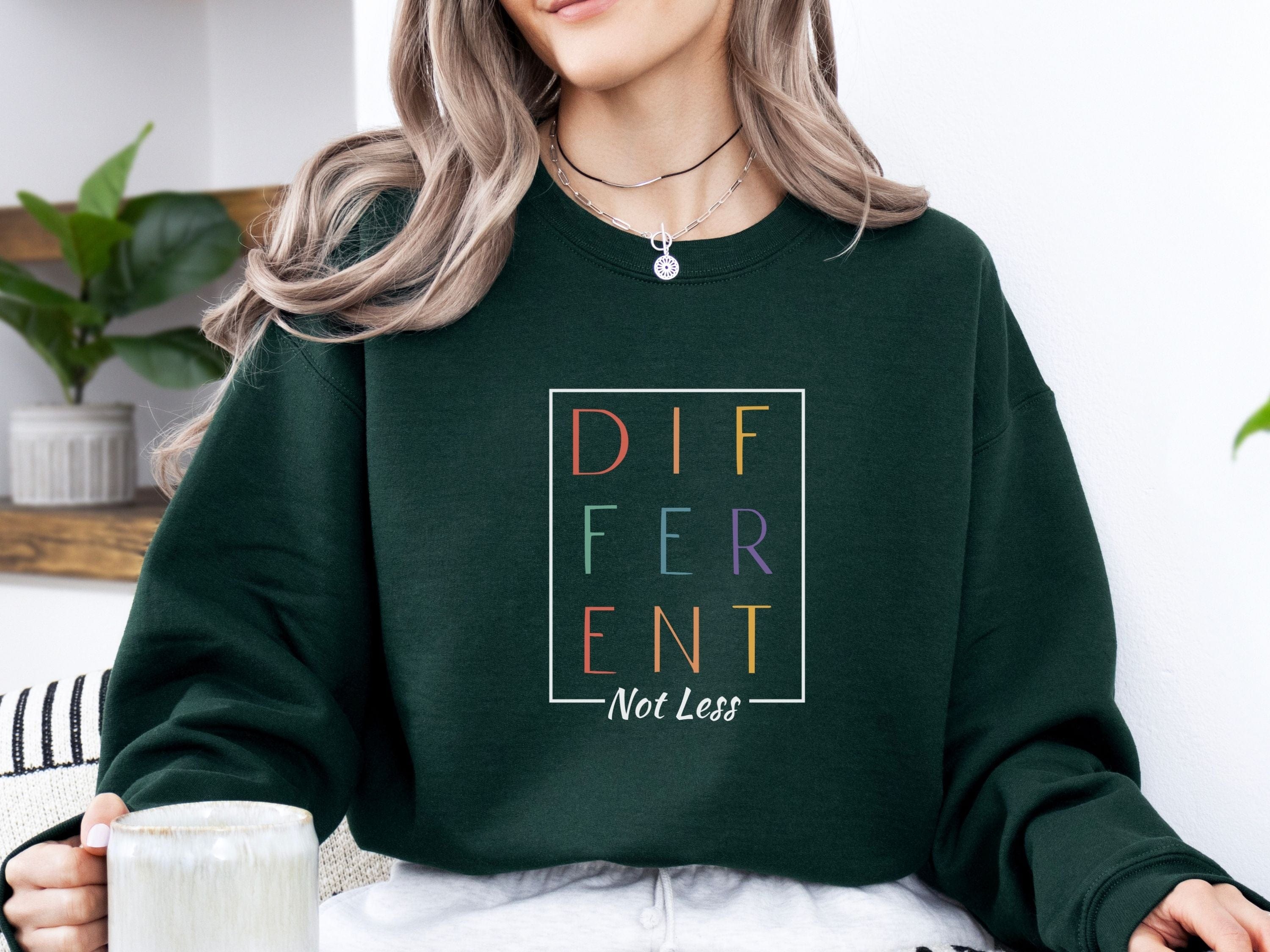 Different Not Less Sweatshirt-Neurodiversity, ADHD & Autism Awareness & Acceptance Sweatshirt by Daily Bloom