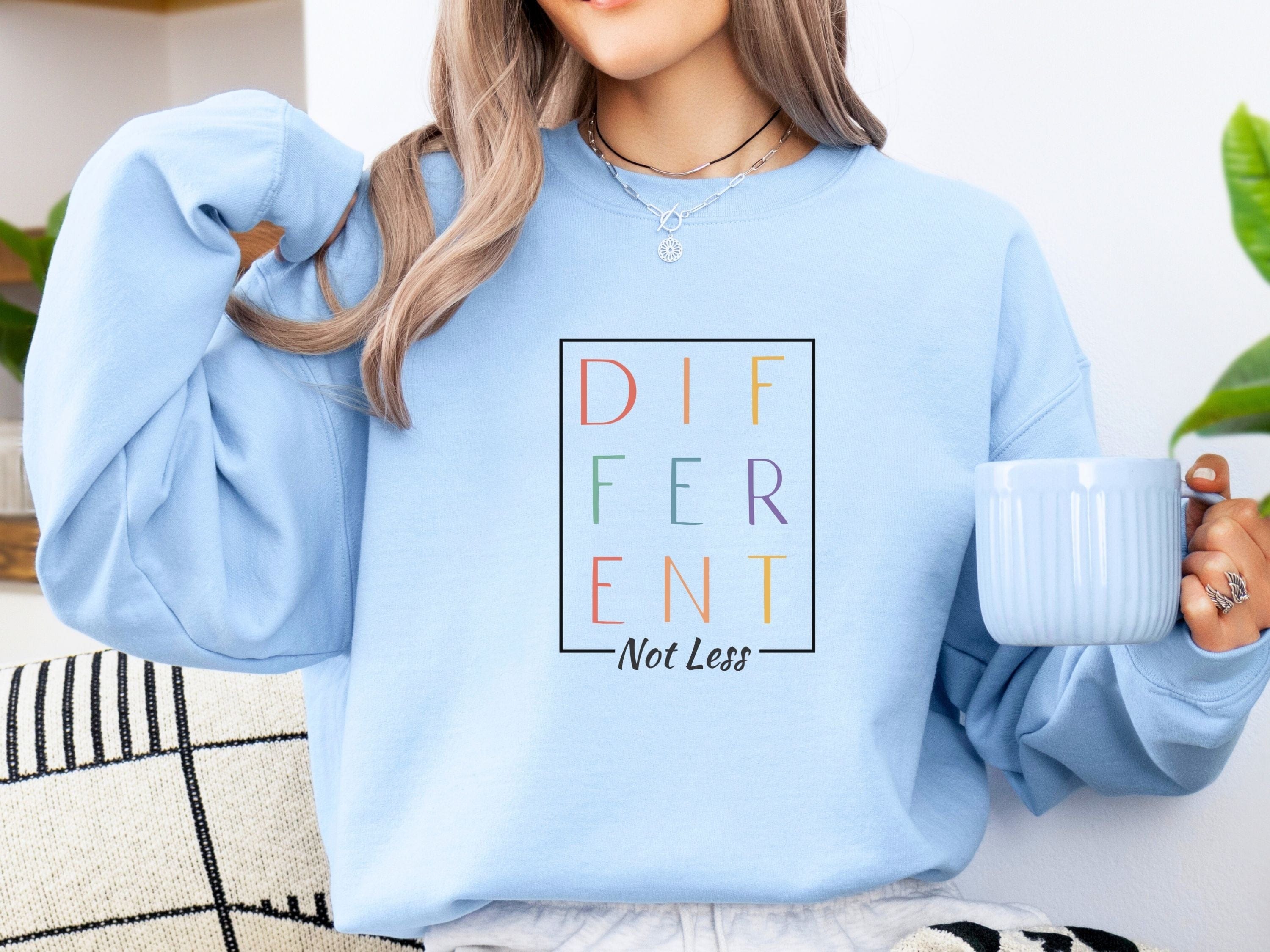 Different Not Less Sweatshirt-Neurodiversity, ADHD & Autism Awareness & Acceptance Sweatshirt by Daily Bloom