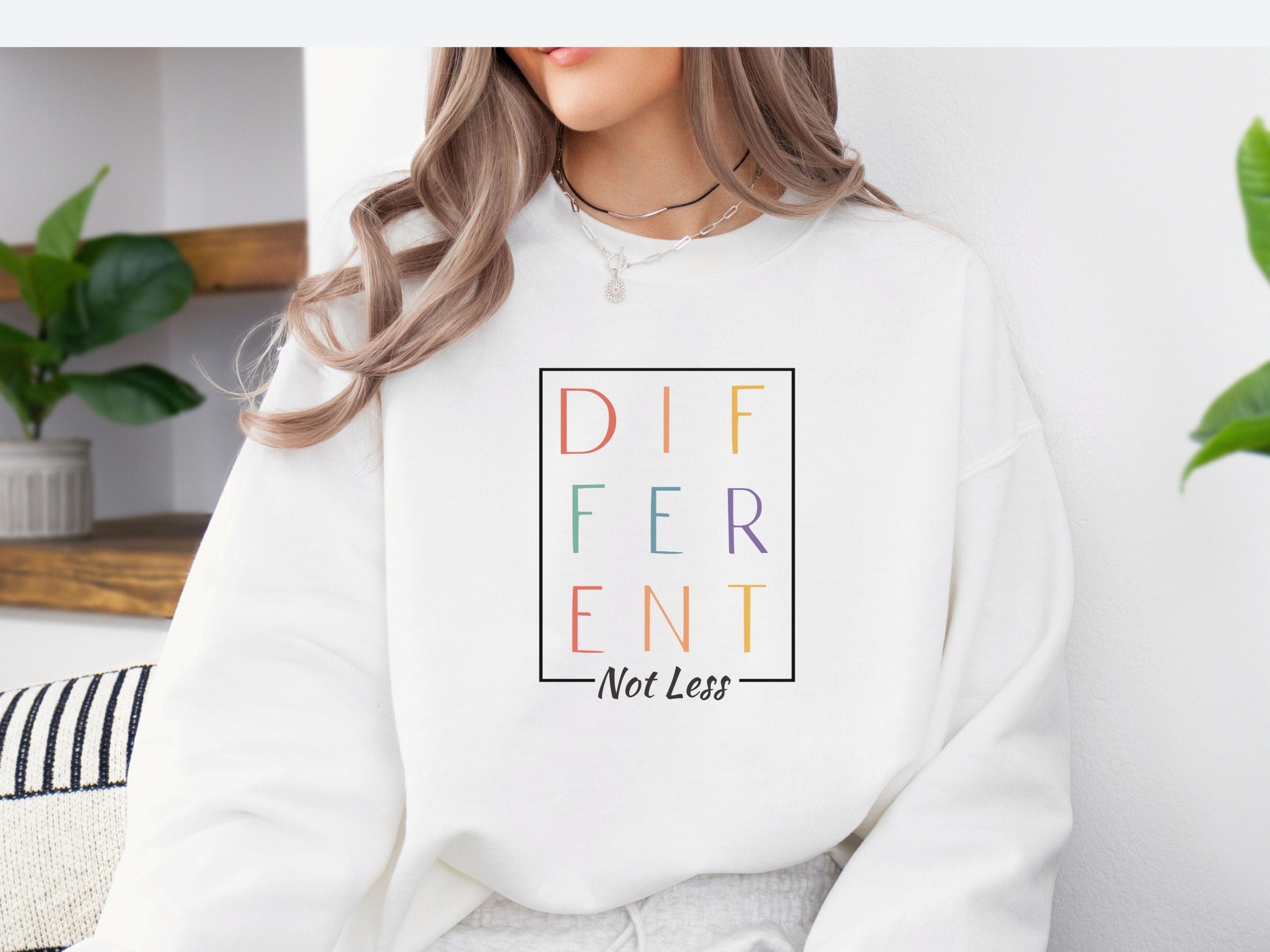 Different Not Less Sweatshirt-Neurodiversity, ADHD & Autism Awareness & Acceptance Sweatshirt by Daily Bloom