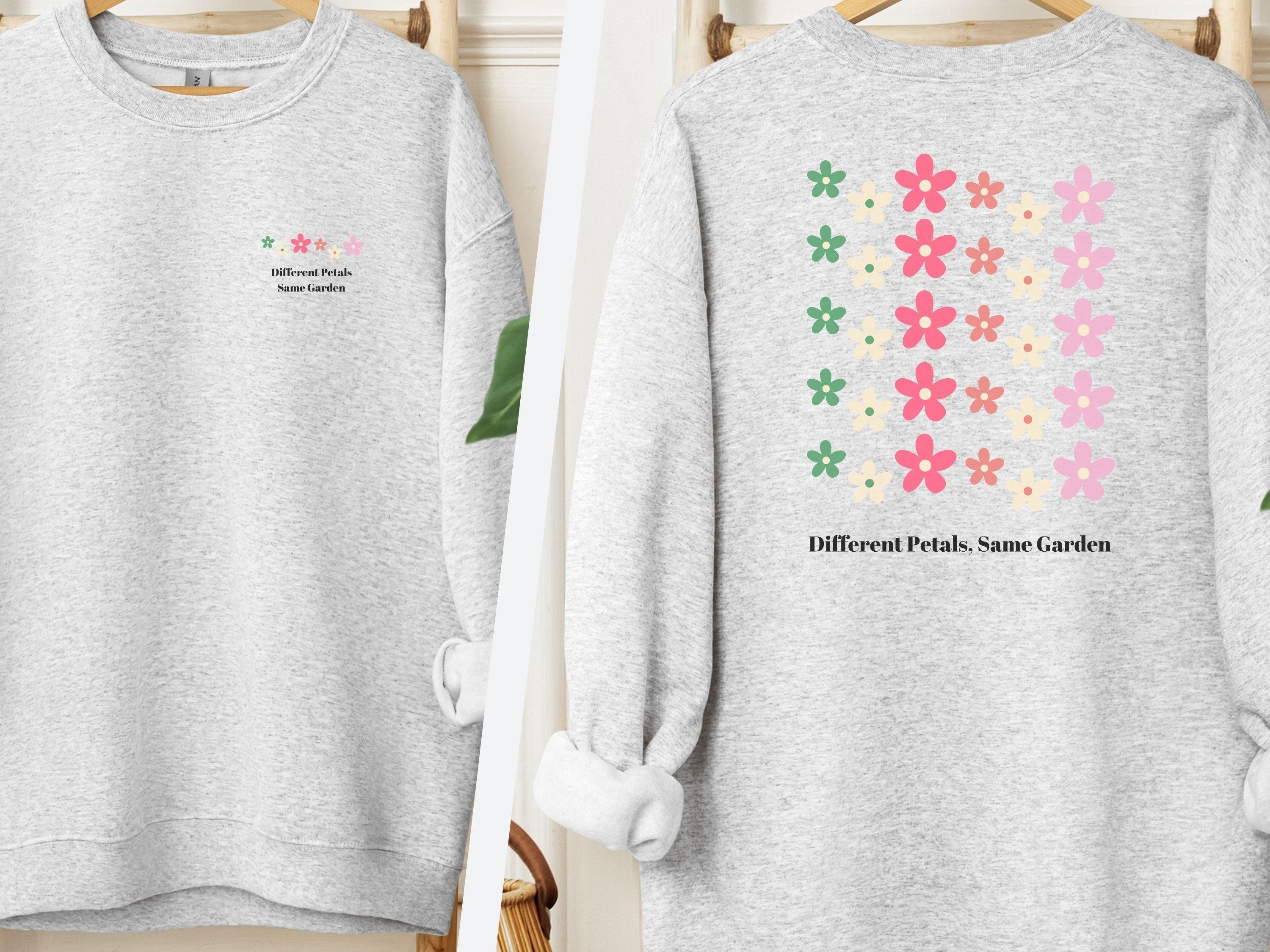 Different Petals Same Garden Sweatshirt-Ash-Neurodiversity, ADHD & Autism Awareness & Acceptance Sweatshirt by Daily Bloom