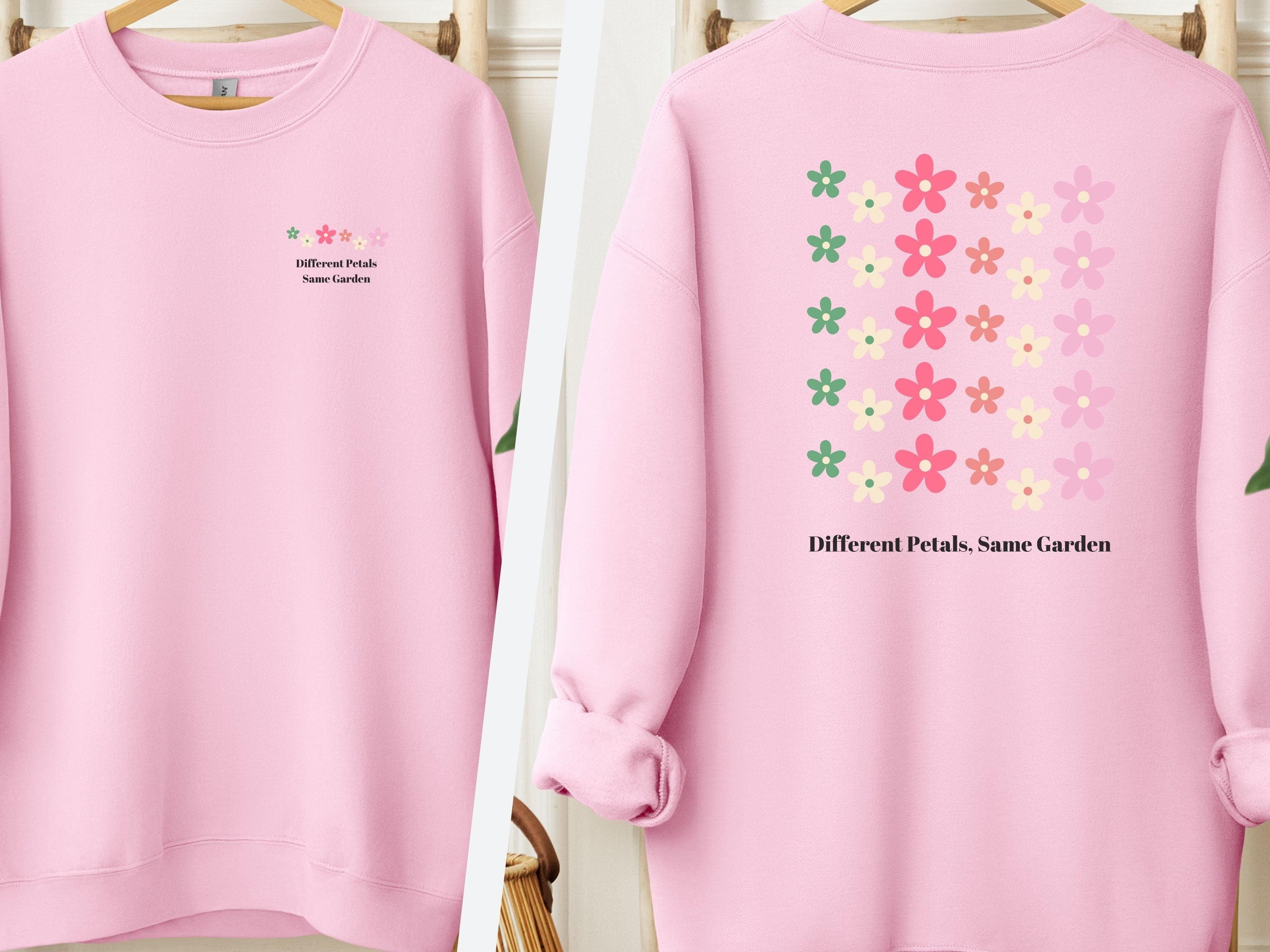 Different Petals Same Garden Sweatshirt-Light Pink-Neurodiversity, ADHD & Autism Awareness & Acceptance Sweatshirt by Daily Bloom