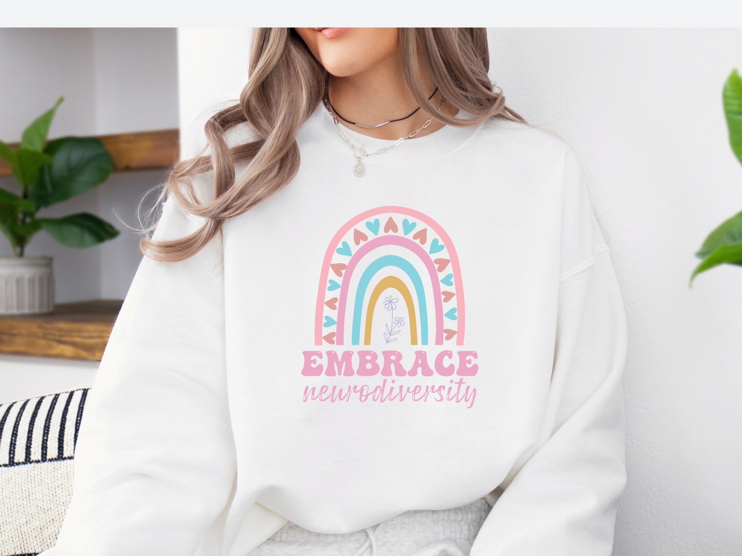 Embrace Neurodiversity Sweatshirt-Neurodiversity, ADHD & Autism Awareness & Acceptance Sweatshirt by Daily Bloom