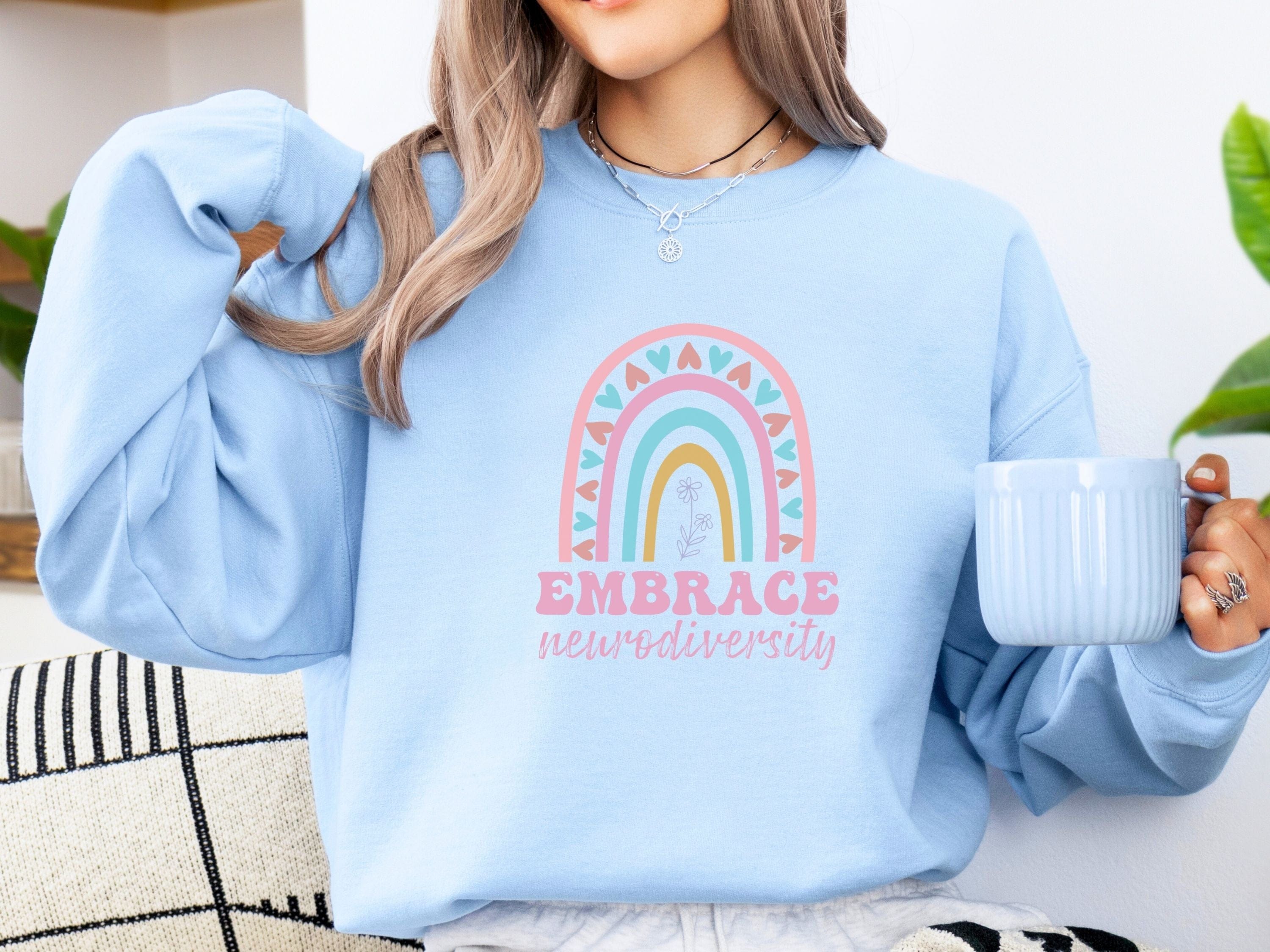 Embrace Neurodiversity Sweatshirt-Neurodiversity, ADHD & Autism Awareness & Acceptance Sweatshirt by Daily Bloom