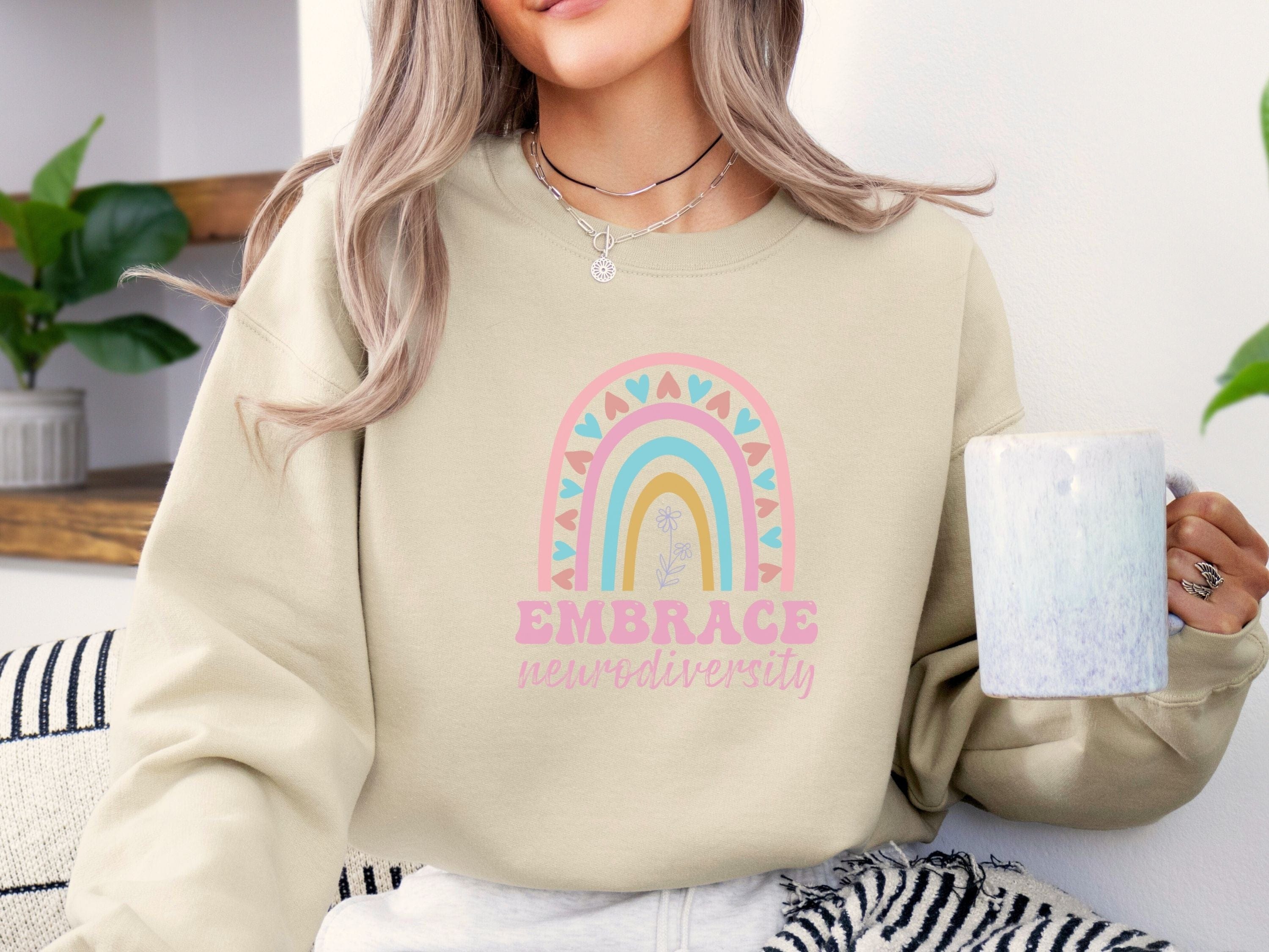 Embrace Neurodiversity Sweatshirt-Neurodiversity, ADHD & Autism Awareness & Acceptance Sweatshirt by Daily Bloom