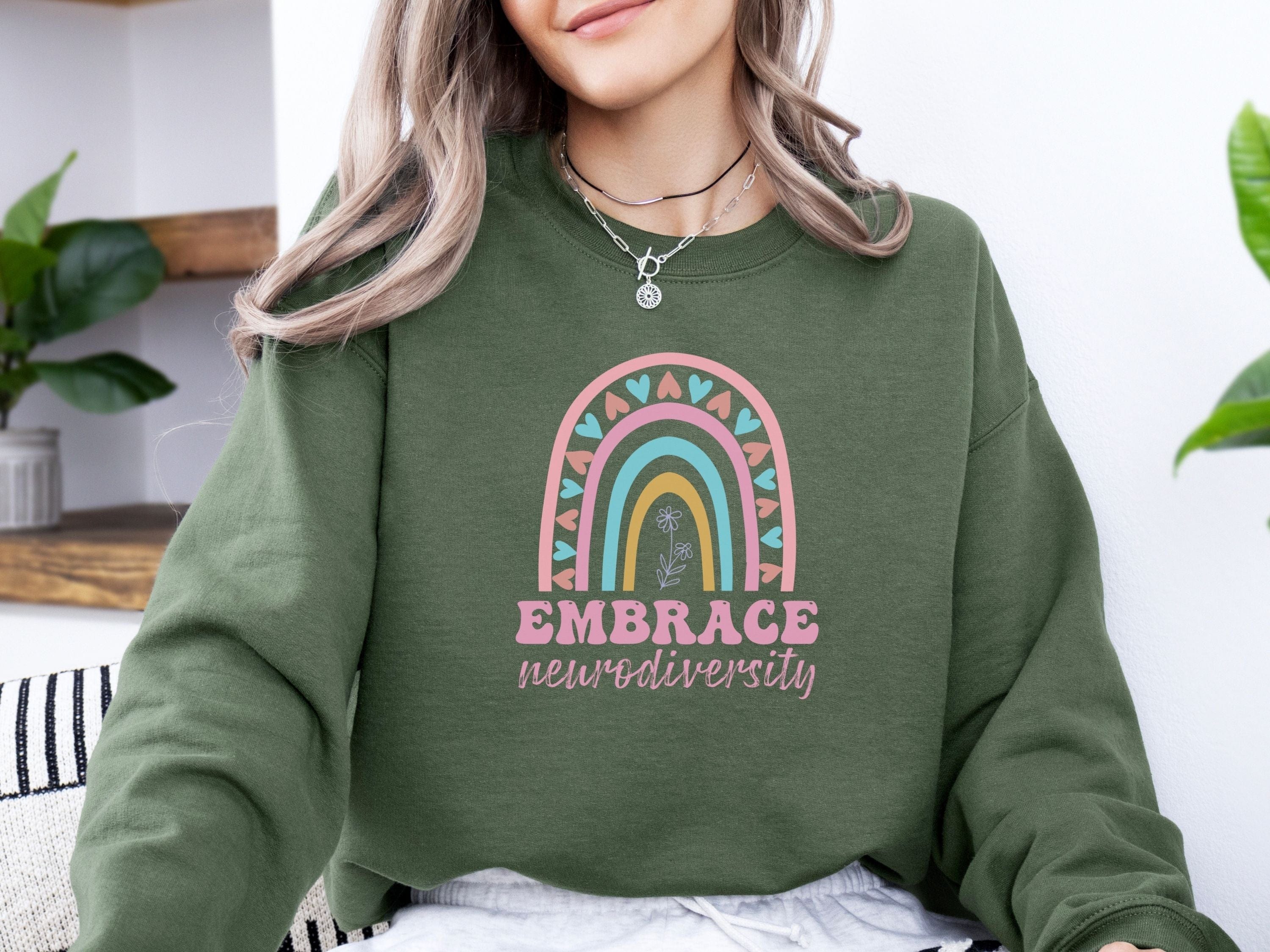 Embrace Neurodiversity Sweatshirt-Neurodiversity, ADHD & Autism Awareness & Acceptance Sweatshirt by Daily Bloom