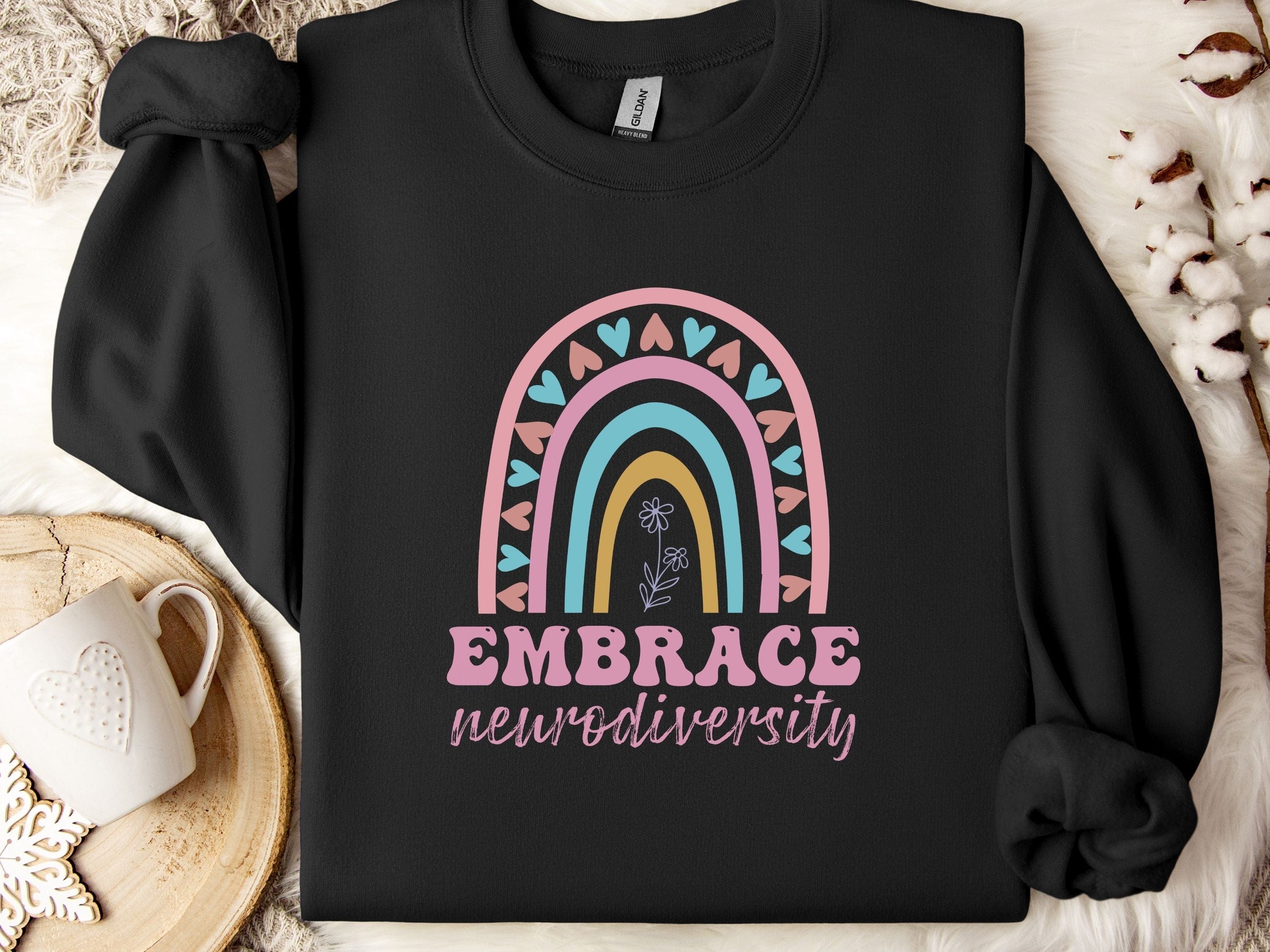 Embrace Neurodiversity Sweatshirt-Neurodiversity, ADHD & Autism Awareness & Acceptance Sweatshirt by Daily Bloom