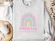 Embrace Neurodiversity Sweatshirt-Ash-Neurodiversity, ADHD & Autism Awareness & Acceptance Sweatshirt by Daily Bloom
