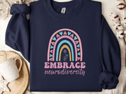 Embrace Neurodiversity Sweatshirt-Navy-Neurodiversity, ADHD & Autism Awareness & Acceptance Sweatshirt by Daily Bloom