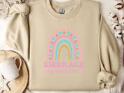 Embrace Neurodiversity Sweatshirt-Sand-Neurodiversity, ADHD & Autism Awareness & Acceptance Sweatshirt by Daily Bloom