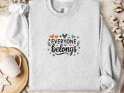 Everyone Belongs Sweatshirt-Ash-Neurodiversity, ADHD & Autism Awareness & Acceptance Sweatshirt by Daily Bloom