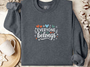 Everyone Belongs Sweatshirt-Dark Heather-Neurodiversity, ADHD & Autism Awareness & Acceptance Sweatshirt by Daily Bloom