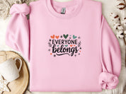 Everyone Belongs Sweatshirt-Light Pink-Neurodiversity, ADHD & Autism Awareness & Acceptance Sweatshirt by Daily Bloom