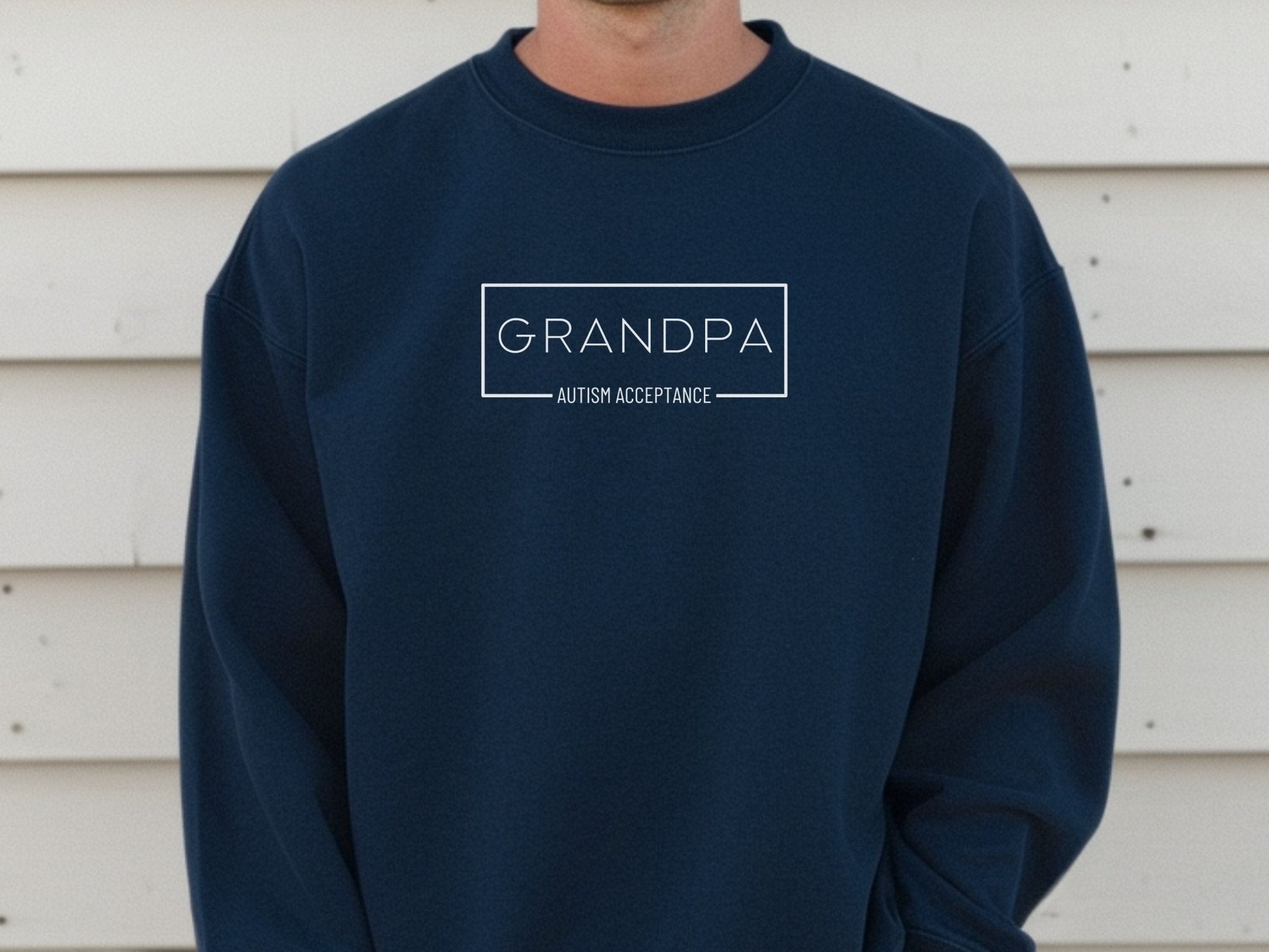 Autism Sweatshirt - Grandpa Autism Acceptance Box Sweatshirt - Daily Bloom
