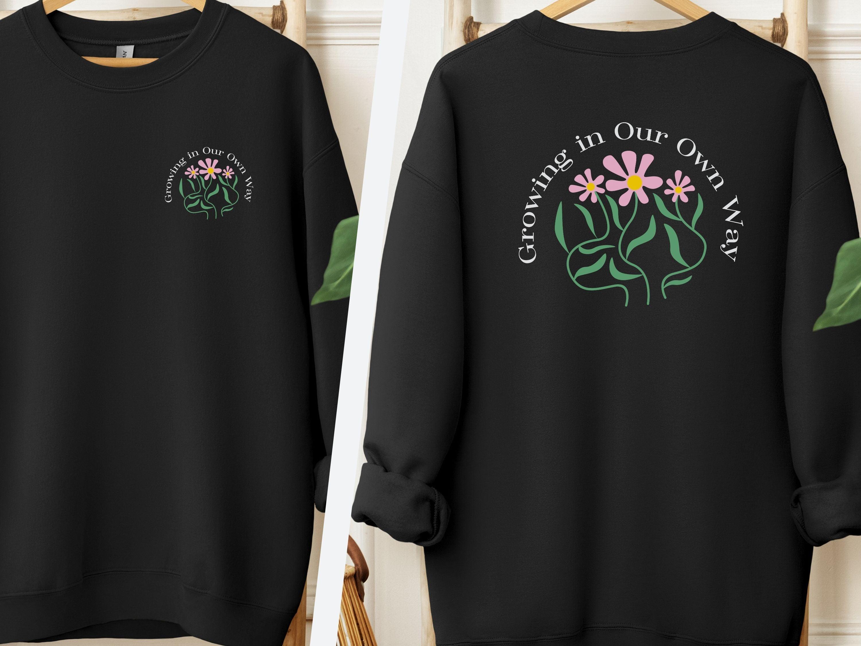 Growing in Our Own Way Sweatshirt-Black-Neurodiversity, ADHD & Autism Awareness & Acceptance Sweatshirt by Daily Bloom