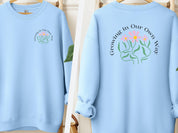 Growing in Our Own Way Sweatshirt-Light Blue-Neurodiversity, ADHD & Autism Awareness & Acceptance Sweatshirt by Daily Bloom