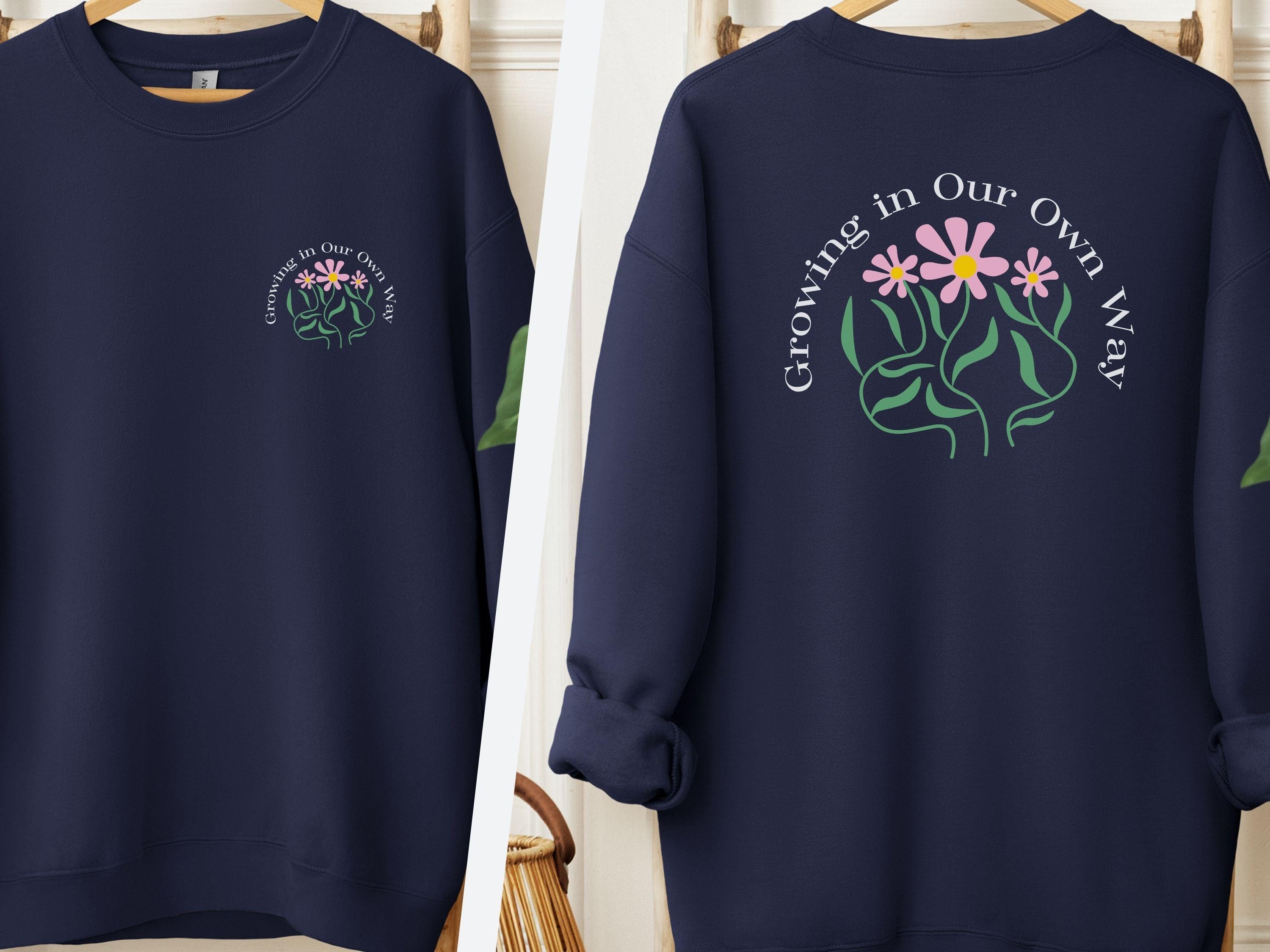 Growing in Our Own Way Sweatshirt-Navy-Neurodiversity, ADHD & Autism Awareness & Acceptance Sweatshirt by Daily Bloom