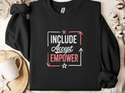 Include Accept Empower Sweatshirt-Black-Neurodiversity, ADHD & Autism Awareness & Acceptance Sweatshirt by Daily Bloom