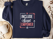Include Accept Empower Sweatshirt-Navy-Neurodiversity, ADHD & Autism Awareness & Acceptance Sweatshirt by Daily Bloom