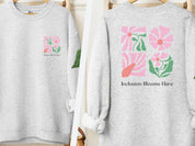 Inclusion Blooms Here Sweatshirt-Ash-Neurodiversity, ADHD & Autism Awareness & Acceptance Sweatshirt by Daily Bloom