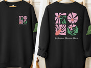 Inclusion Blooms Here Sweatshirt-Black-Neurodiversity, ADHD & Autism Awareness & Acceptance Sweatshirt by Daily Bloom