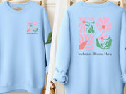 Inclusion Blooms Here Sweatshirt-Light Blue-Neurodiversity, ADHD & Autism Awareness & Acceptance Sweatshirt by Daily Bloom