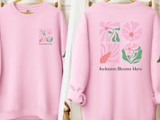 Inclusion Blooms Here Sweatshirt-Light Pink-Neurodiversity, ADHD & Autism Awareness & Acceptance Sweatshirt by Daily Bloom