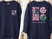 Inclusion Blooms Here Sweatshirt-Navy-Neurodiversity, ADHD & Autism Awareness & Acceptance Sweatshirt by Daily Bloom