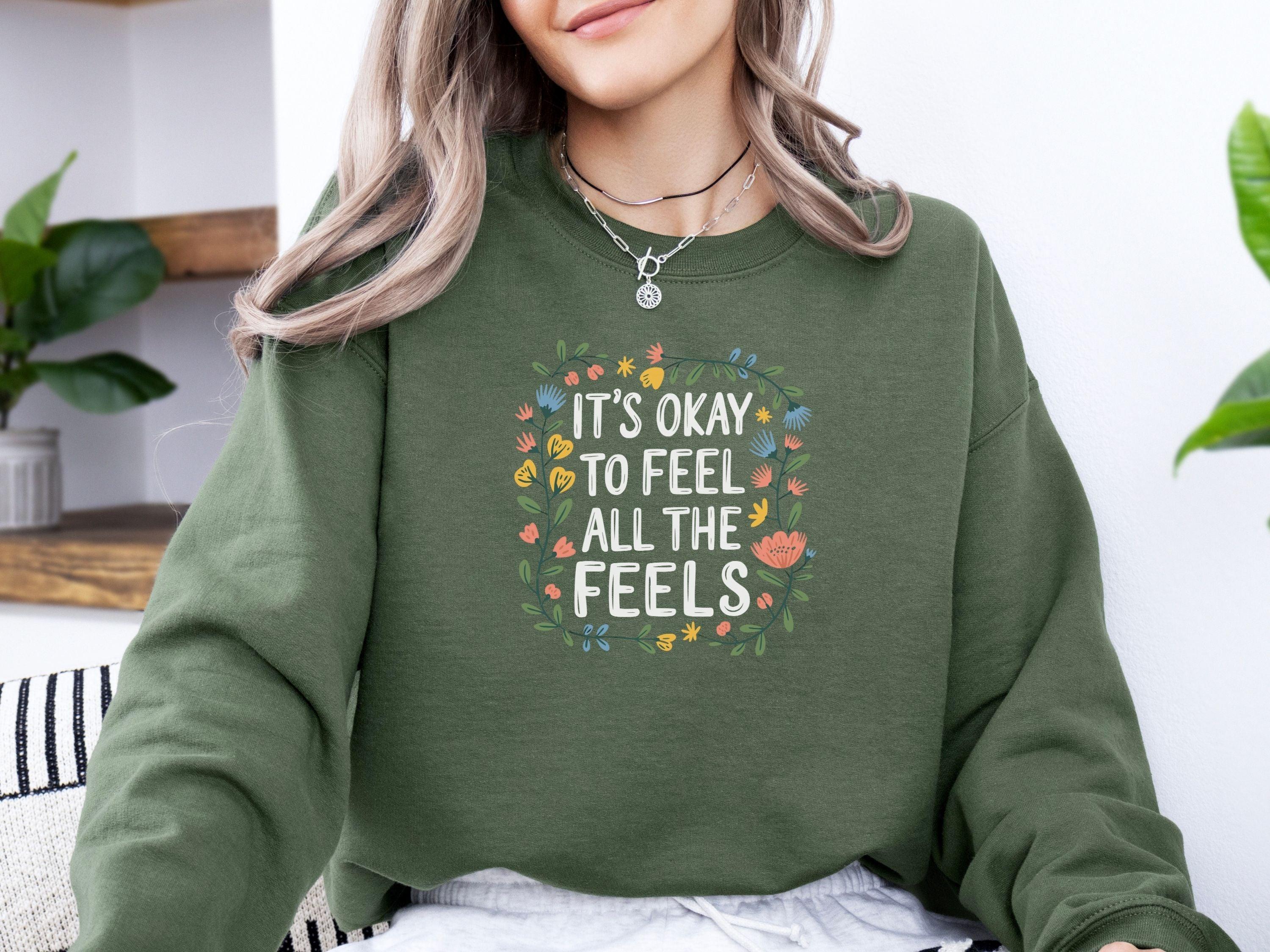 It's Okay To Feel All The Feels Sweatshirt-Neurodiversity, ADHD & Autism Awareness & Acceptance Sweatshirt by Daily Bloom