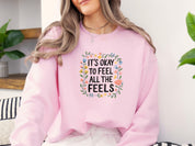 It's Okay To Feel All The Feels Sweatshirt-Neurodiversity, ADHD & Autism Awareness & Acceptance Sweatshirt by Daily Bloom