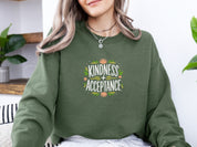 Kindness + Acceptance Sweatshirt-Neurodiversity, ADHD & Autism Awareness & Acceptance Sweatshirt by Daily Bloom
