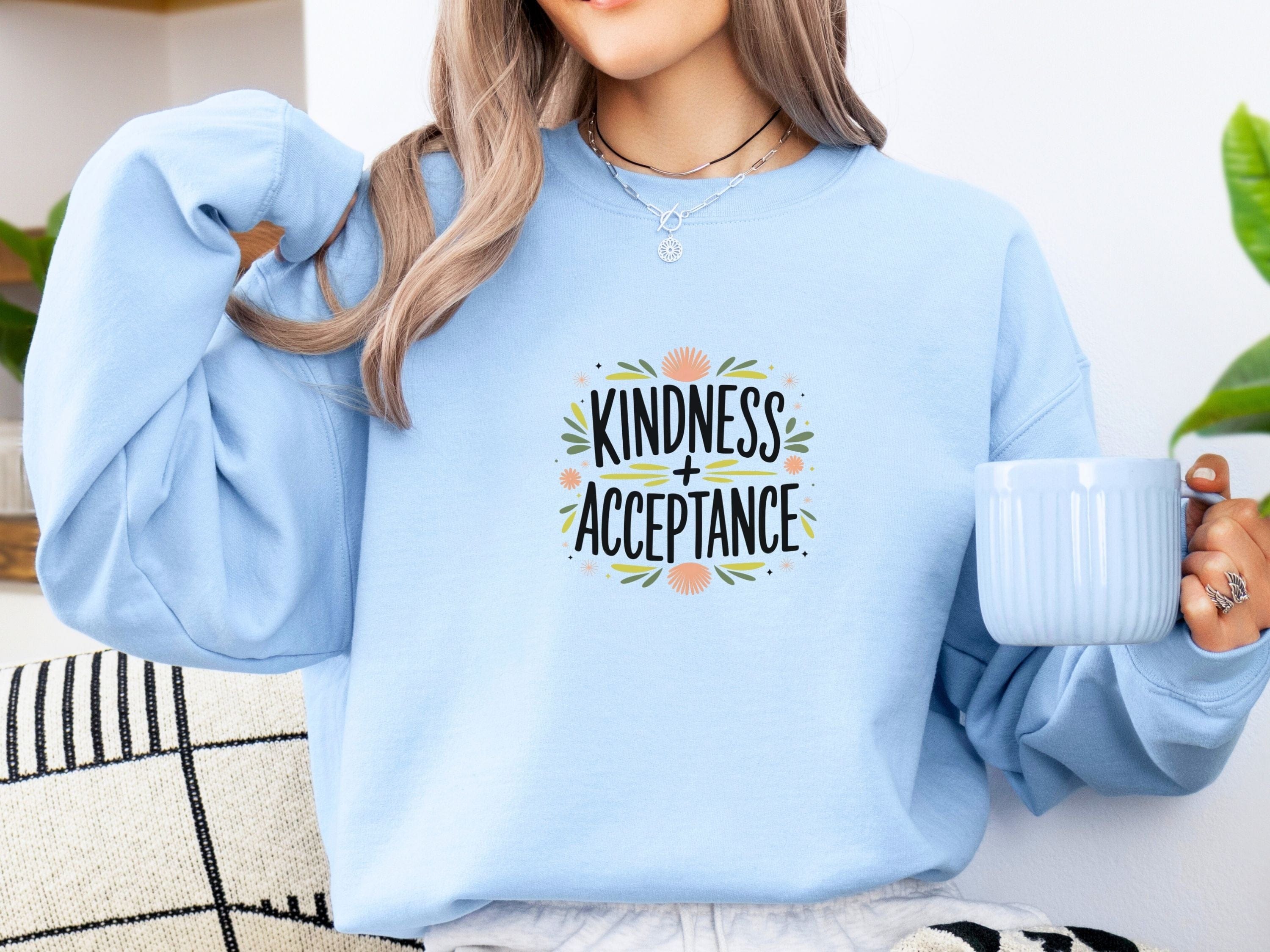 Kindness + Acceptance Sweatshirt-Neurodiversity, ADHD & Autism Awareness & Acceptance Sweatshirt by Daily Bloom